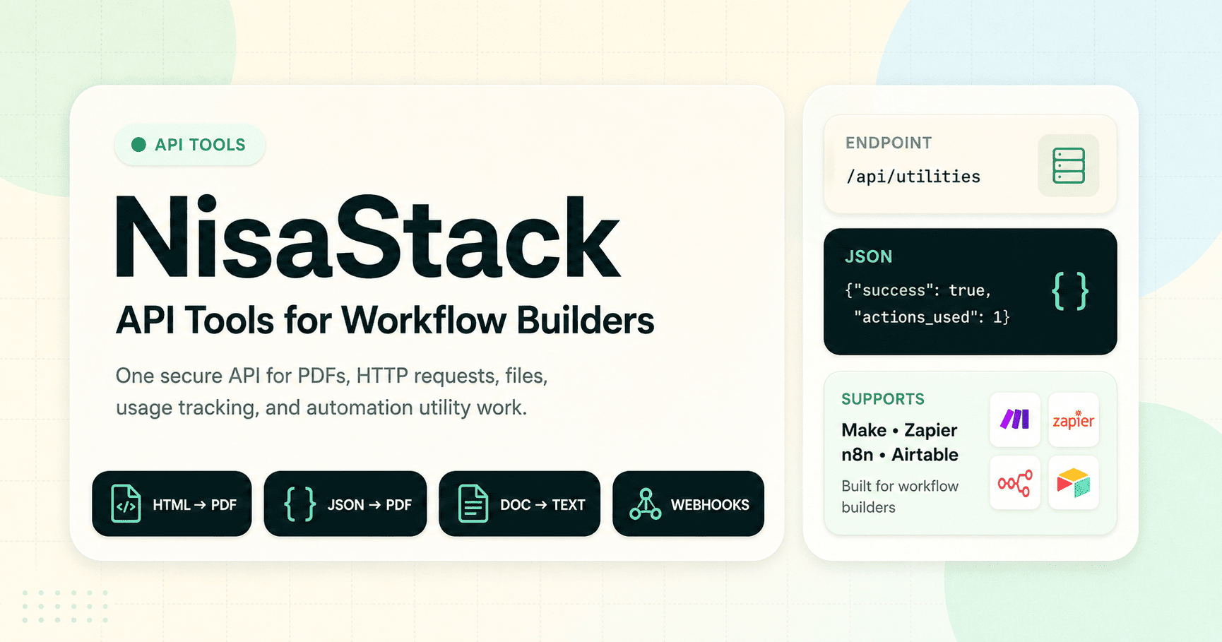 NisaStack - One API Layer for Automation Workflows | NisaStack